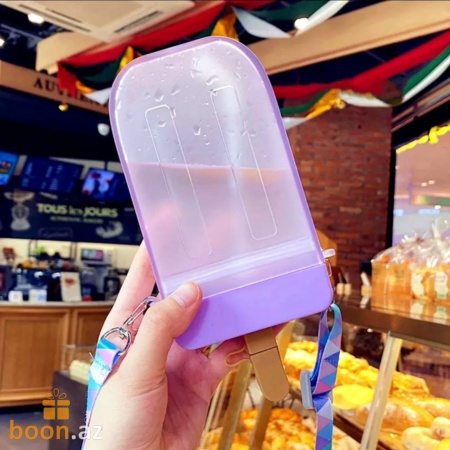 Бутылка для воды в форме "Эскимо" с трубочкой  Ice cream bottle